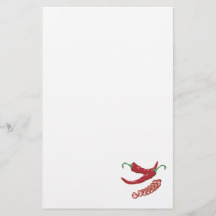 Papelería diseño gráfico de alimentos de chile picante rojo