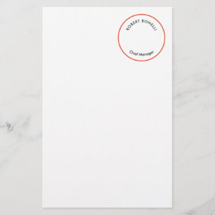 Papelería Diseño moderno minimalista rojo negro blanco curva