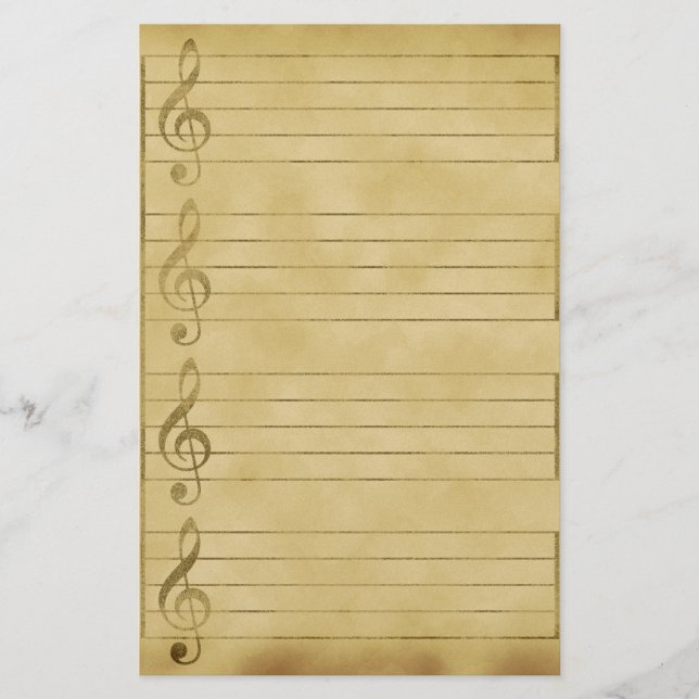 Papelería Diseño musical del pergamino del Clef agudo del (Anverso)