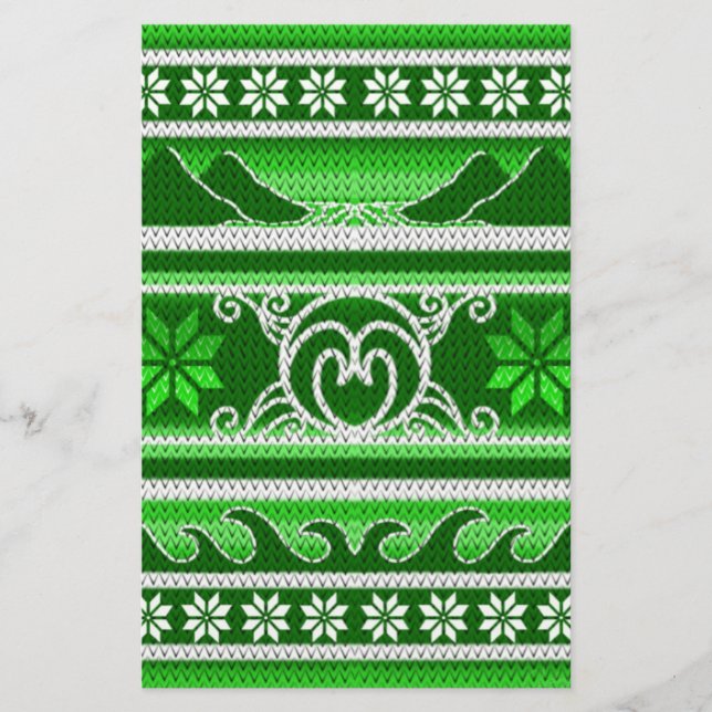 Papelería Diseño nórdico verde de invierno (Anverso)