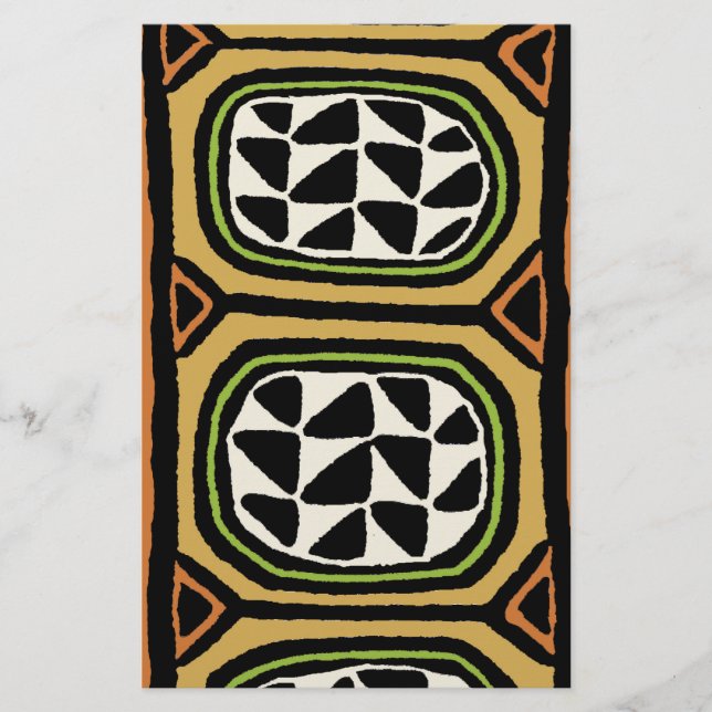 Papelería Diseño textil kuba africano (Anverso)