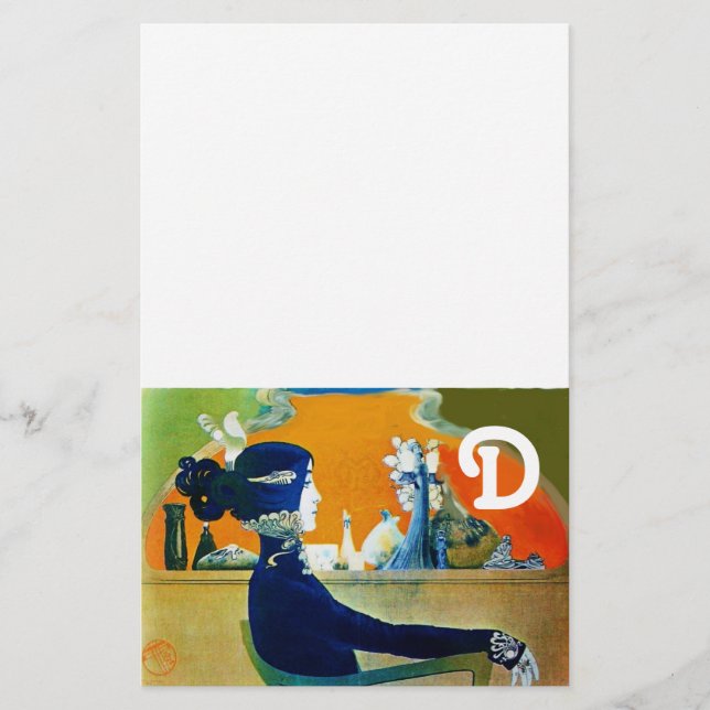 PAPELERÍA DIVA EN AZUL, BELLEZA DE MODA MONOGRAMA (Anverso)
