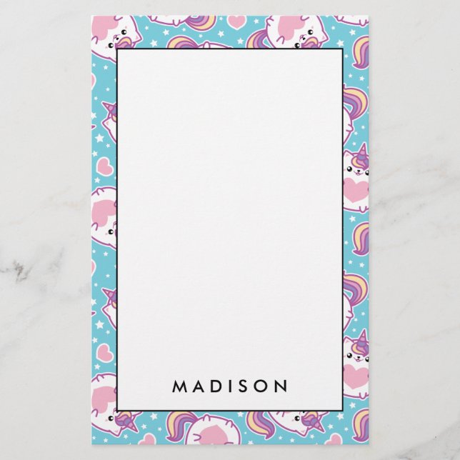 Papelería Divertido cubby Kitschy Unicorn Kitty (Anverso)