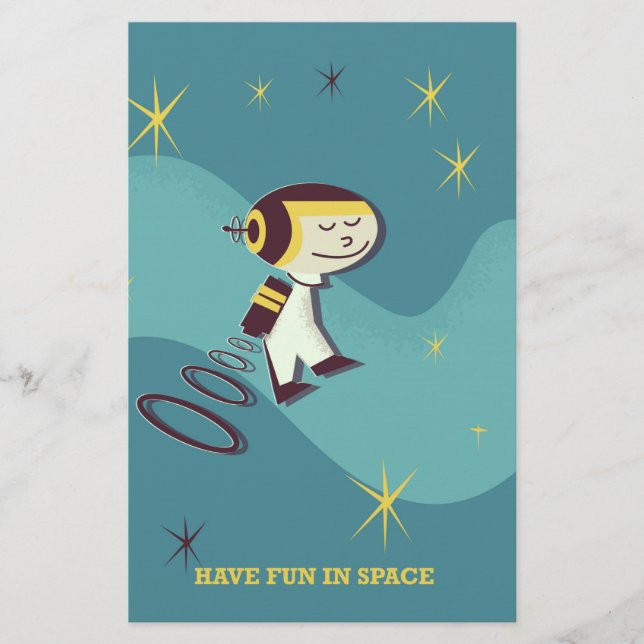 Papelería Diviértete en el espacio. (Anverso)
