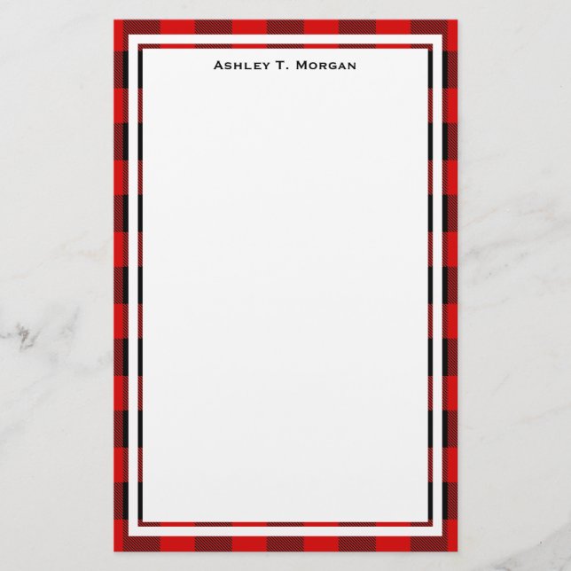 Papelería DIY BG Búfalo Tartán Rojo negro (Anverso)