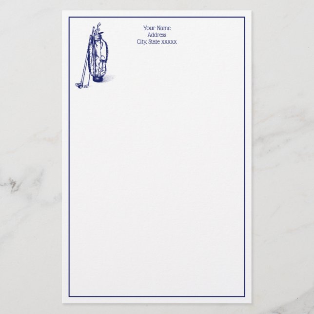 Papelería DIY Colours Golf Bag Clubes de golf Azul (Anverso)