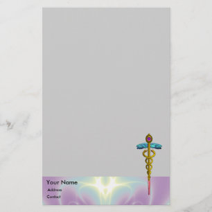 Papelería DOBLE CADUCEUS Médico Rosa Azul