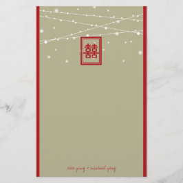 Papelería Doble felicidad Moda de las luces de hadas Boda ch