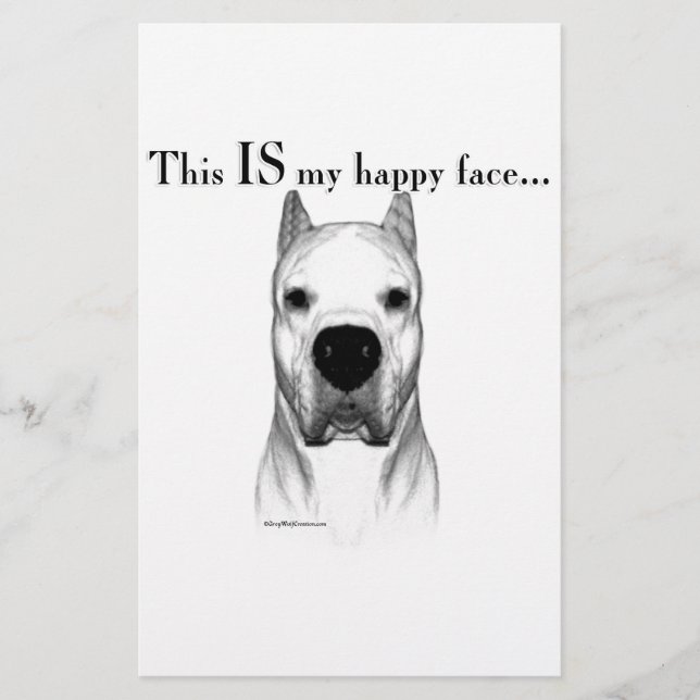 Papelería Dogo Argentino Happy Face (Anverso)