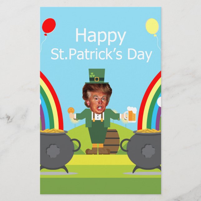 Papelería donald trump leprechaun (Anverso)