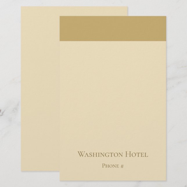 Papelería dorada personalizada elegante (Anverso / Reverso)