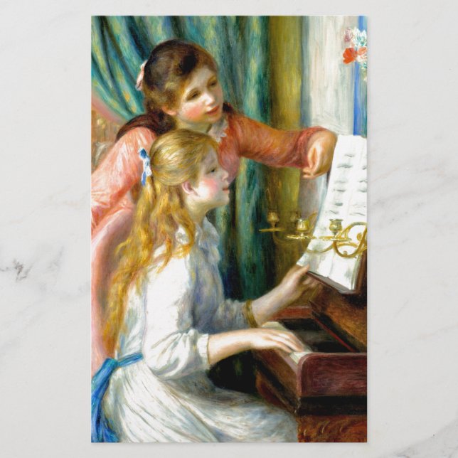 Papelería Dos chicas en el piano - Pedro Auguste Renoir (Anverso)