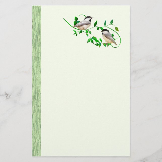 Papelería Dos chickadees (Anverso)