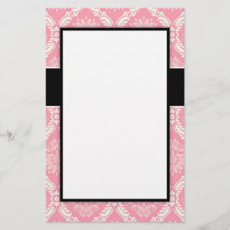 Papelería dos damasco suave rosa y crema y elegante pastel