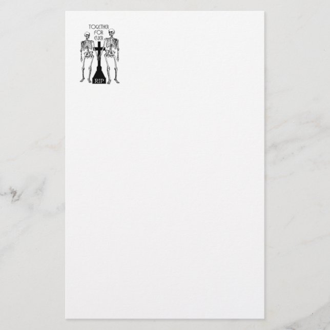 Papelería Dos esqueletos enamorados (Anverso)