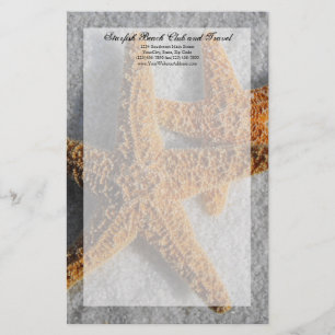 Papelería Dos estrellas de mar en la arena, la boda de playa