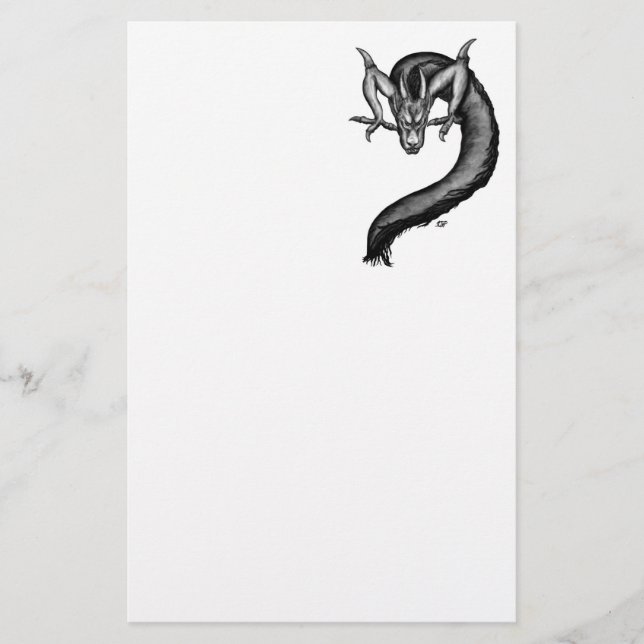 Papelería Dragón al estilo del tatuaje (Anverso)