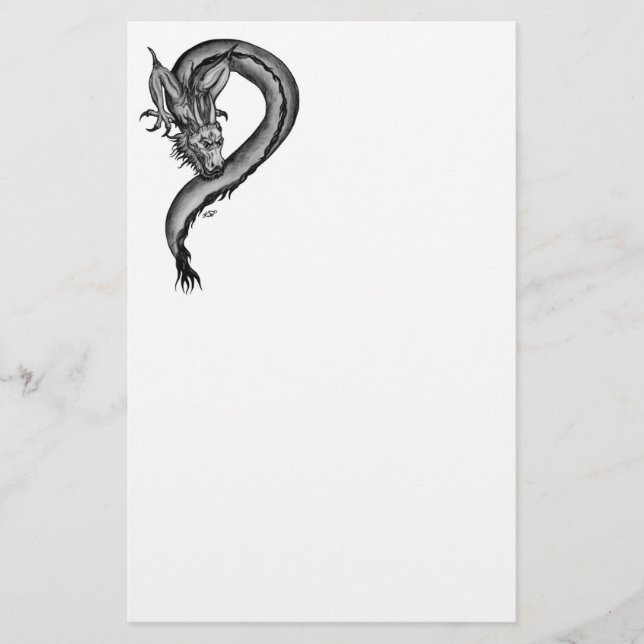 Papelería Dragón al estilo del tatuaje (Anverso)
