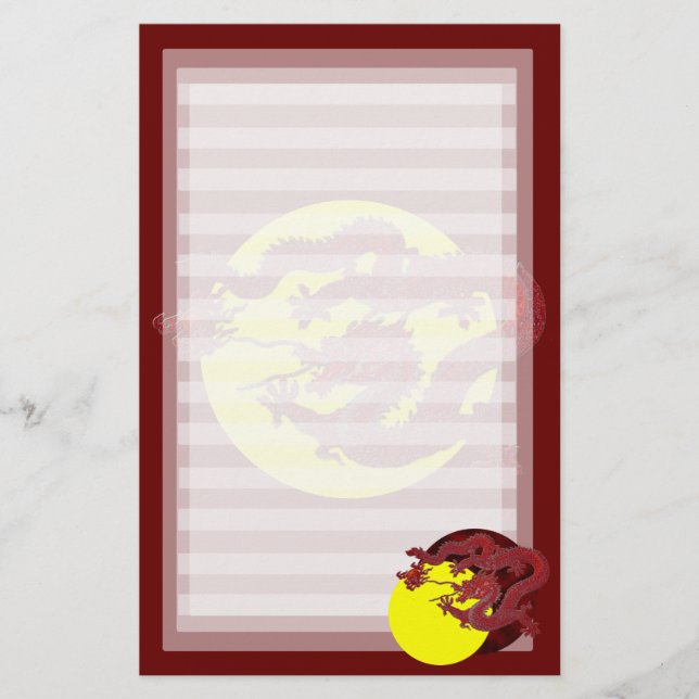 Papelería Dragón de cera roja (Anverso)