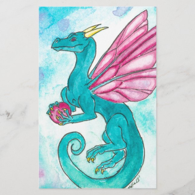 Papelería Dragón de hadas (Anverso)