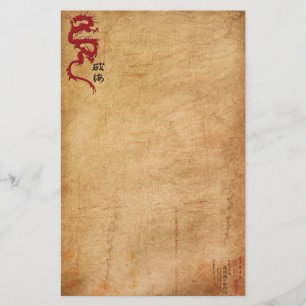 Papelería Dragón oriental rojo