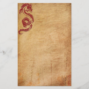 Papelería Dragón oriental rojo II