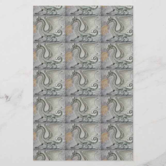 Papelería Dragón respirador de incendios (Anverso)