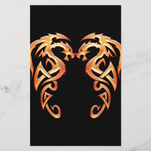 Papelería Dragones gemelos (Anverso)