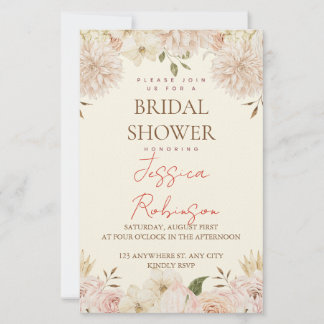 Papelería Ducha de Novia Floral Rosado