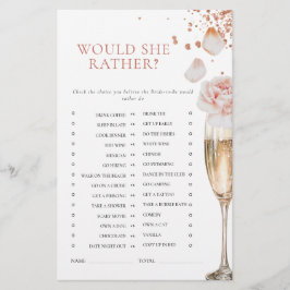 Papelería Ducha de Novia Pétalos y Prosecco ¿Qué Preferiría