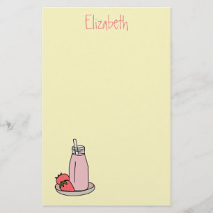 Papelería Dulce batido de fresa rosado lindo