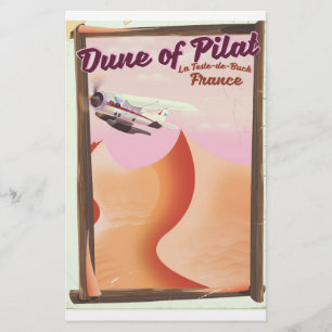 Papelería Duna de Pilat, cartel vintage de viaje a Francia.