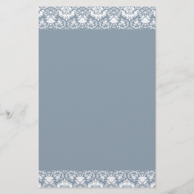 Papelería Dusty. Borde de Damasco de Blue Lacy (Anverso)