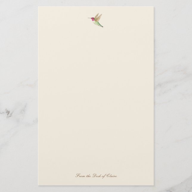 Papelería Ecru Hummingbird Stationery (Anverso)