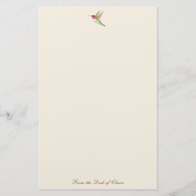 Papelería Ecru Hummingbird Stationery (Anverso)