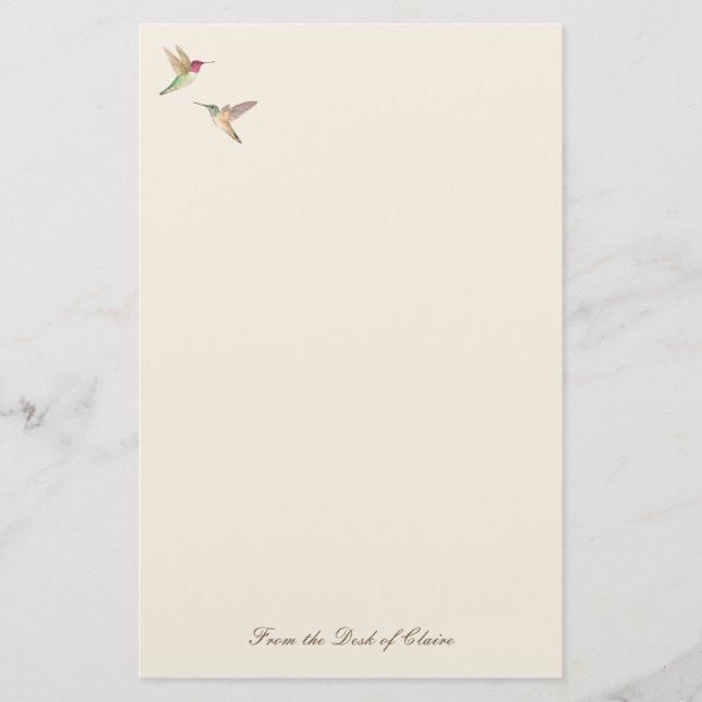Papelería Ecru Hummingbird Stationery (Anverso)