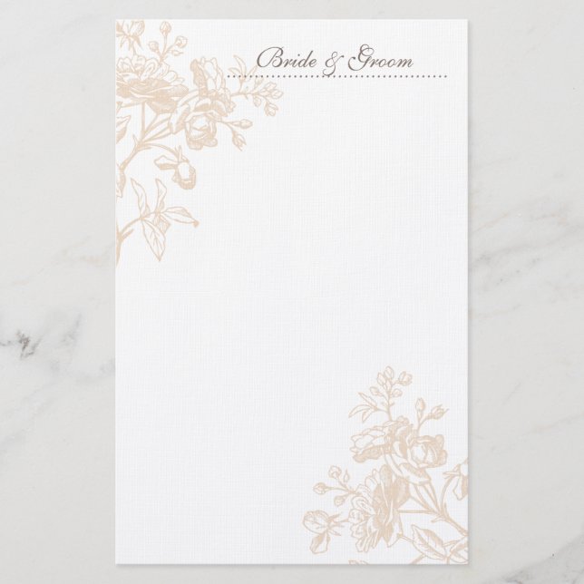 Papelería Ecru Rosa Boda Stationery (Anverso)