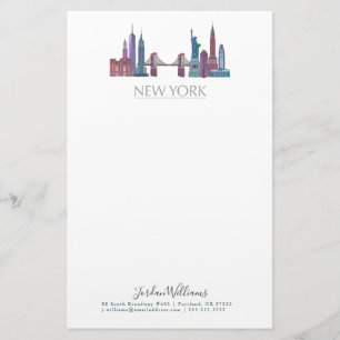 Papelería Edificios de color Skyline de Nueva York