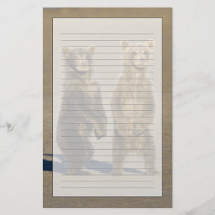 Papelería EE. UU. Alaska. Cachorros de oso pardo costero