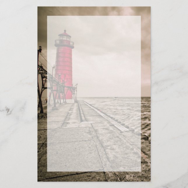Papelería EE. UU., Michigan, Faro de Grand Haven (Anverso)