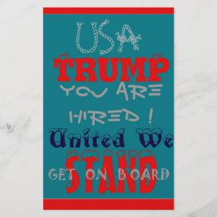 Papelería EE.UU. Trump, ¡estás contratado! United We Stand A