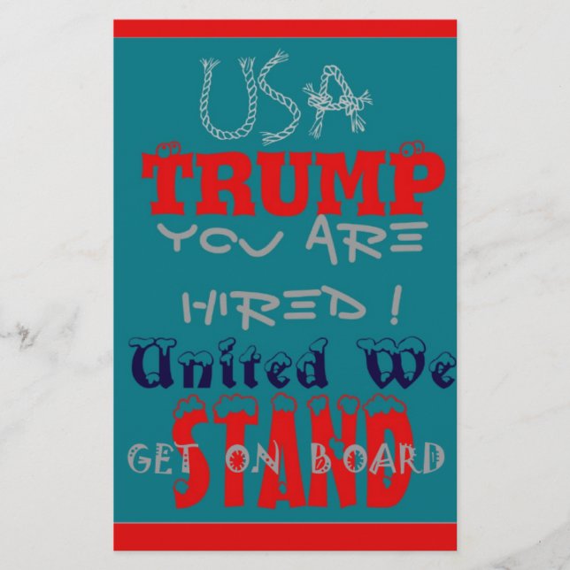 Papelería EE.UU. Trump, ¡estás contratado! United We Stand A (Anverso)