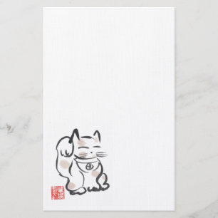 Papelería Efectos de escritorio afortunados del gato de
