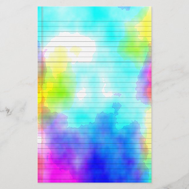 Papelería Efectos de escritorio alineados acuarela (Anverso)