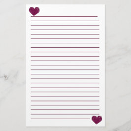 Papelería Efectos de escritorio alineados corazón violeta