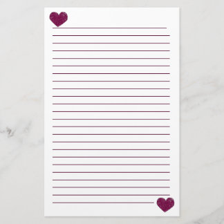 Papelería Efectos de escritorio alineados corazón violeta