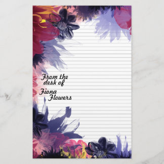 Papelería Efectos de escritorio alineados, flores coloridas