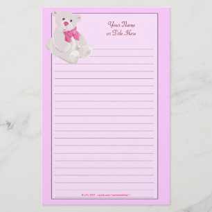 Papelería Efectos de escritorio alineados Teddybear rosados