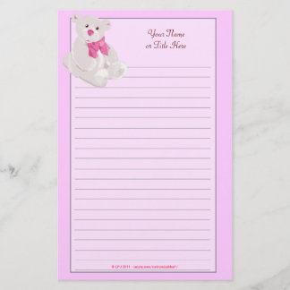 Papelería Efectos de escritorio alineados Teddybear rosados