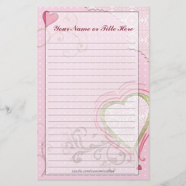 Papelería Efectos de escritorio artsy del corazón (Anverso)